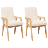 Vidaxl eetkamerstoelen met kussens 2 stuks massief hout rubber