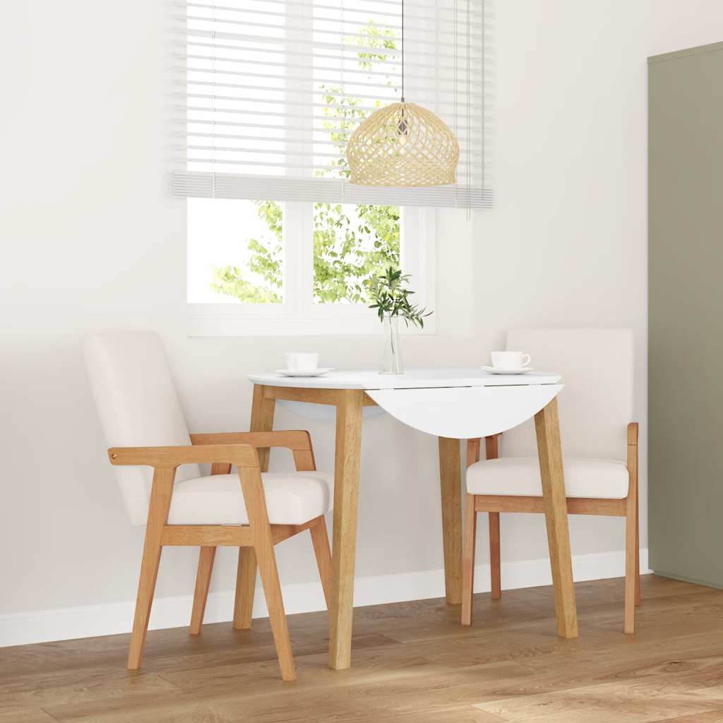 Vidaxl eetkamerstoelen met kussens 2 stuks massief hout rubber