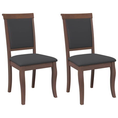 Vidaxl eetkamerstoelen met kussens 2 st massief hout rubber bruin