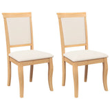 Vidaxl eetkamerstoelen met kussens 2 st massief hout naturel rubber