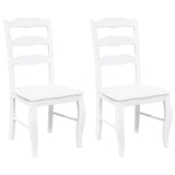 Vidaxl eetkamerstoelen 2 stuks wit massief hout rubber