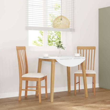Vidaxl eetkamerstoelen met kussens 2 st massief hout rubber
