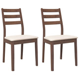 Vidaxl eetkamerstoelen met kussens 2 st massief hout rubber bruin