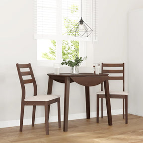 Vidaxl eetkamerstoelen met kussens 2 st massief hout rubber bruin