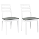 Vidaxl eetkamerstoelen met kussens 2 st massief hout rubber wit