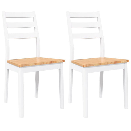 Vidaxl eetkamerstoelen 2 st massief hout rubber wit