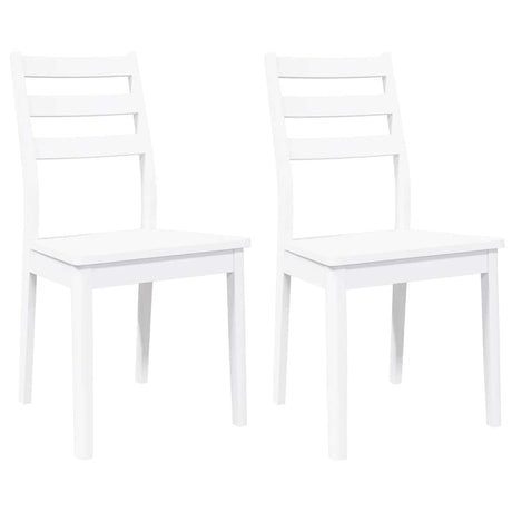 Vidaxl eetkamerstoelen 2 st massief hout rubber wit