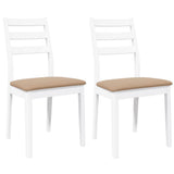 Vidaxl eetkamerstoelen met kussens 2 st massief hout rubber wit