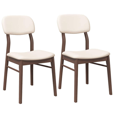 Vidaxl eetkamerstoelen met kussens 2 st massief hout rubber bruin