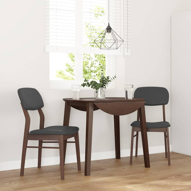 Vidaxl eetkamerstoelen met kussens 2 st massief hout rubber bruin