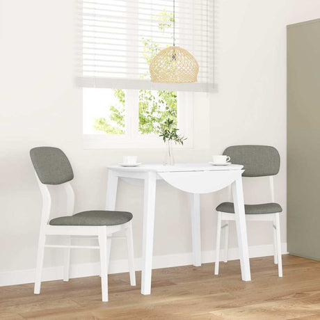 Vidaxl eetkamerstoelen met kussens 2 st massief hout rubber wit