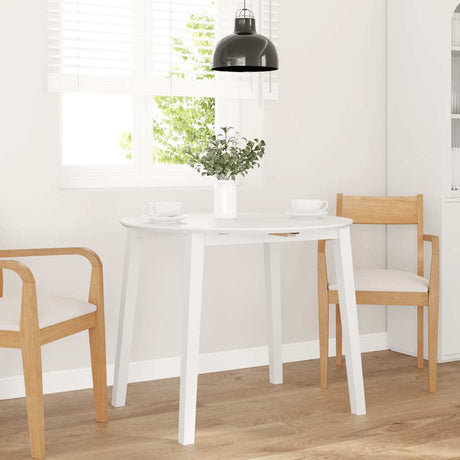 Vidaxl eettafel massief hout wit rubber