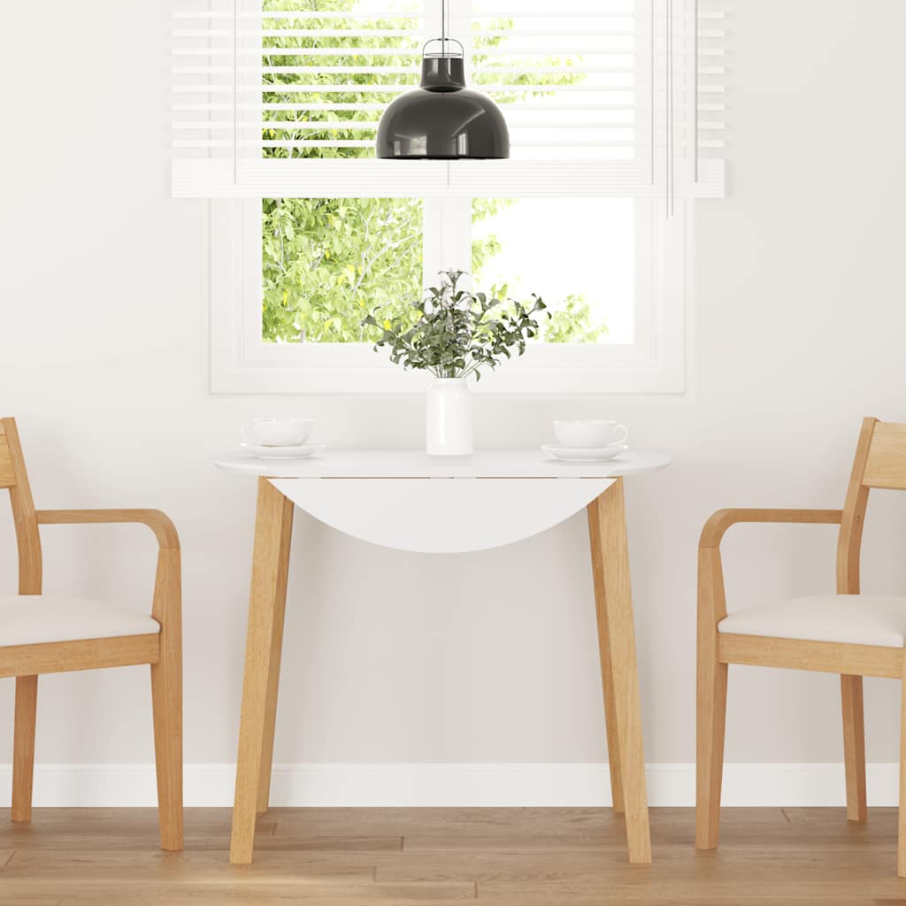 Vidaxl eettafel massief hout naturel rubber