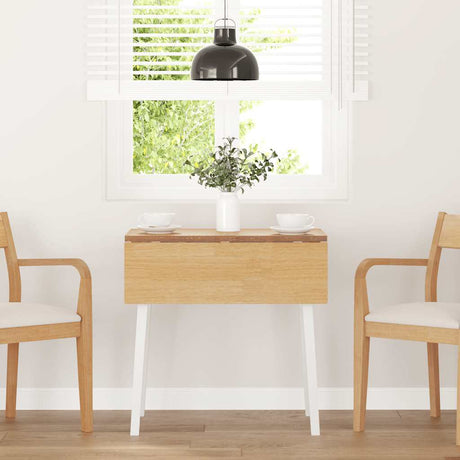 Vidaxl eettafel massief hout wit rubber