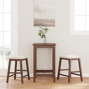 Vidaxl barstoelen met kussens 2 st massief hout rubber bruin