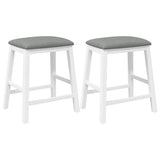 Vidaxl barstoelen met kussens 2 st massief hout rubber wit