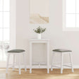 Vidaxl barstoelen met kussens 2 st massief hout rubber wit