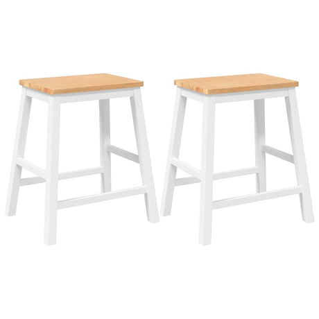 Vidaxl barstoelen 2 st massief hout wit