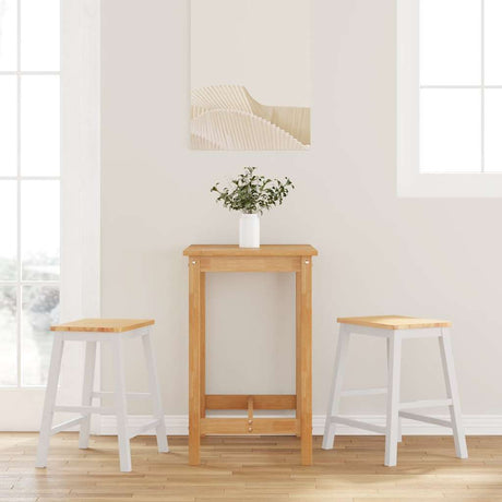 Vidaxl barstoelen 2 st massief hout wit