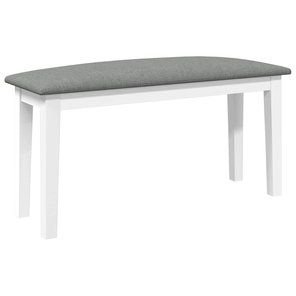 Vidaxl bank 90 cm massief hout rubber wit