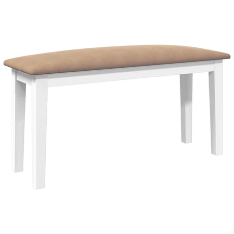Vidaxl bank 90 cm massief hout rubber wit