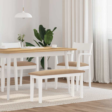 Vidaxl bank 90 cm massief hout rubber wit