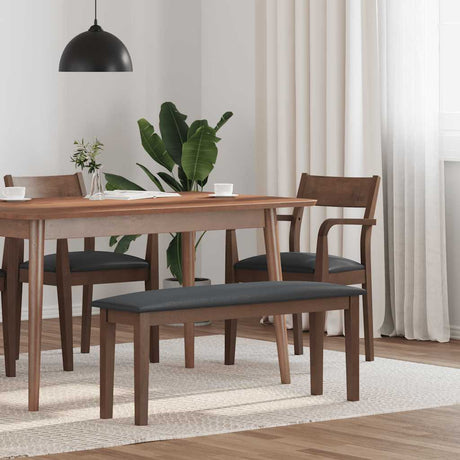 Vidaxl bank 110 cm massief hout rubber bruin