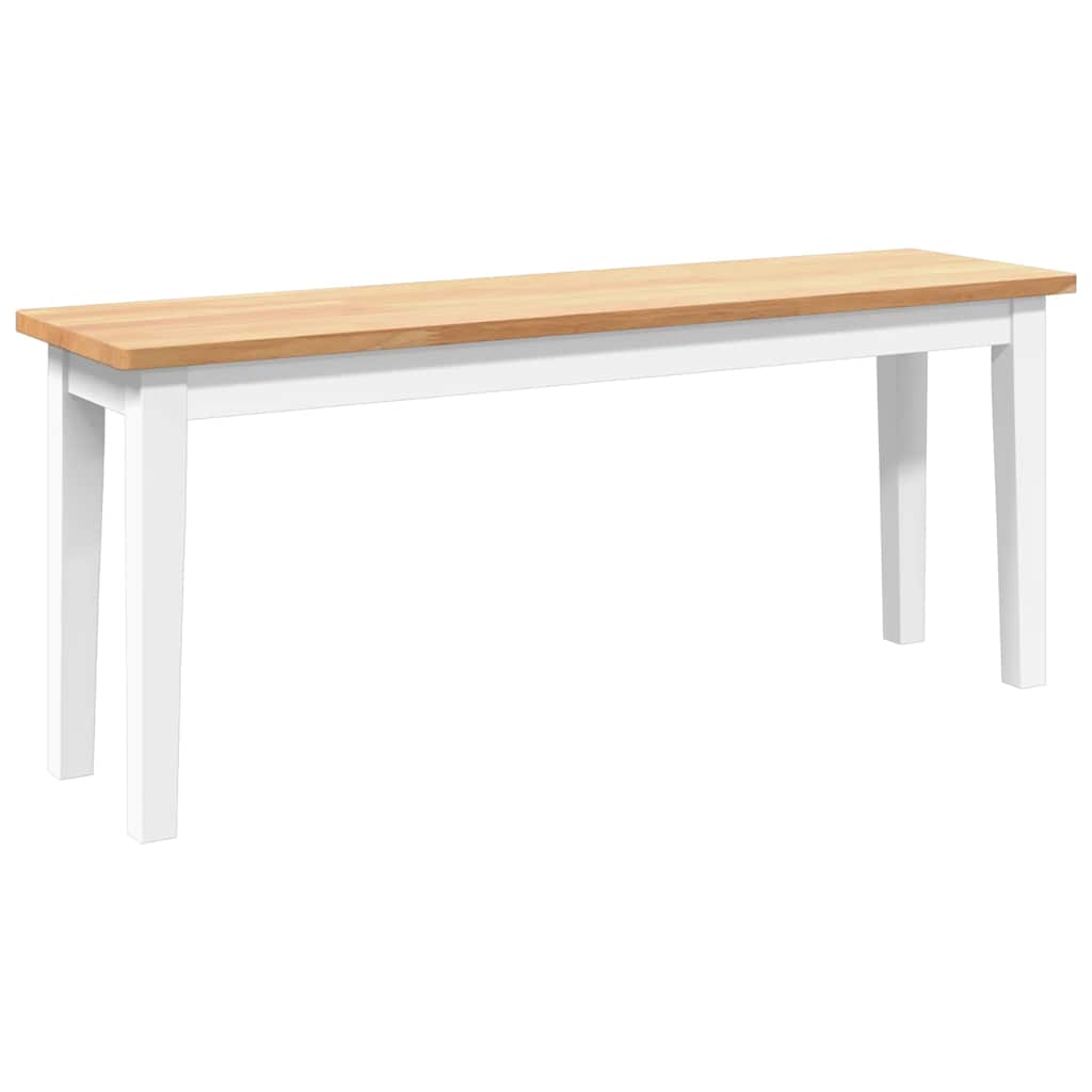 Vidaxl bank 110 cm massief hout wit rubber