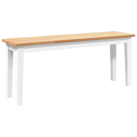 Vidaxl bank 110 cm massief hout wit rubber