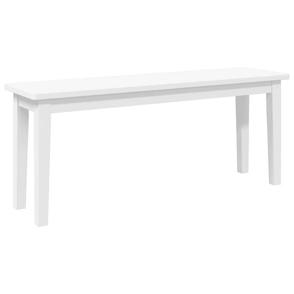 Vidaxl bank 110 cm massief hout wit rubber