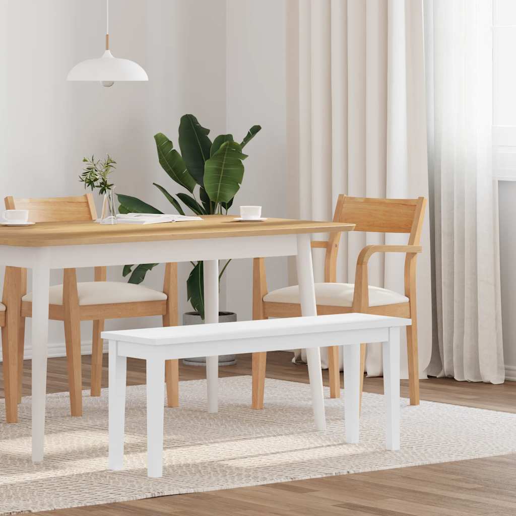 Vidaxl bank 110 cm massief hout wit rubber