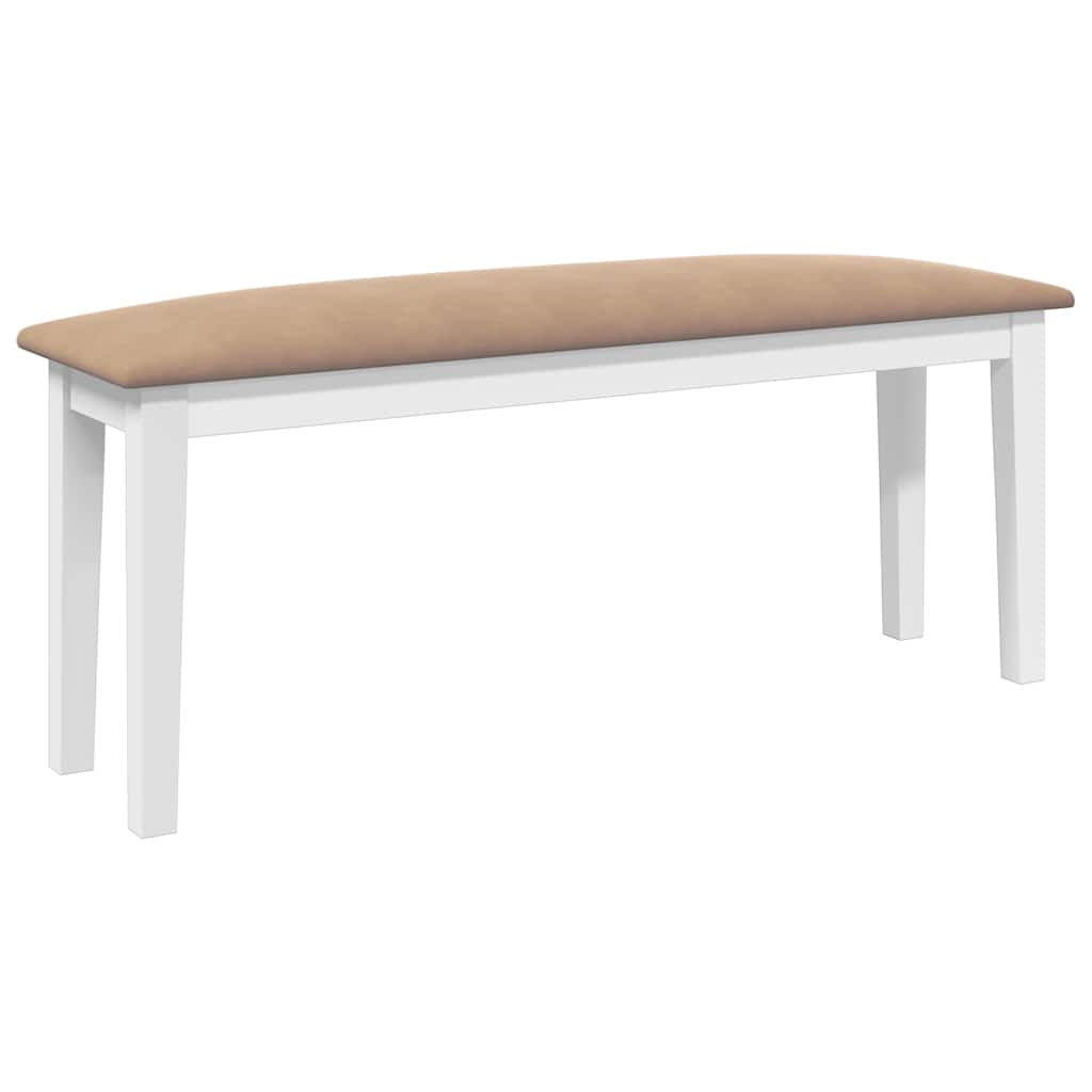 Vidaxl bank 110 cm massief hout wit rubber