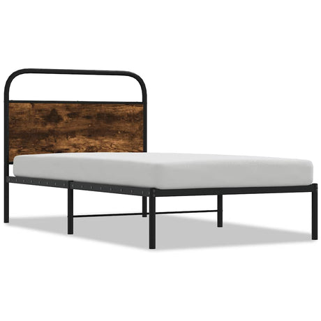 Vidaxl bedframe zonder matras bewerkt hout gerookt eiken 107x203 cm