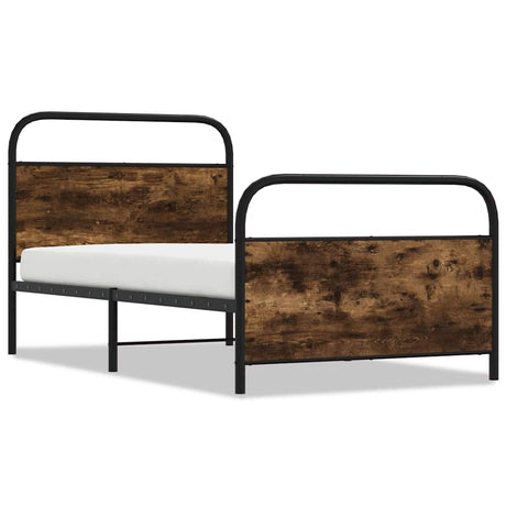 Vidaxl bedframe zonder matras bewerkt hout gerookt eiken 90x190 cm