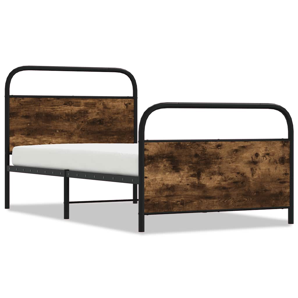 Vidaxl bedframe zonder matras bewerkt hout gerookt eiken 100x190 cm