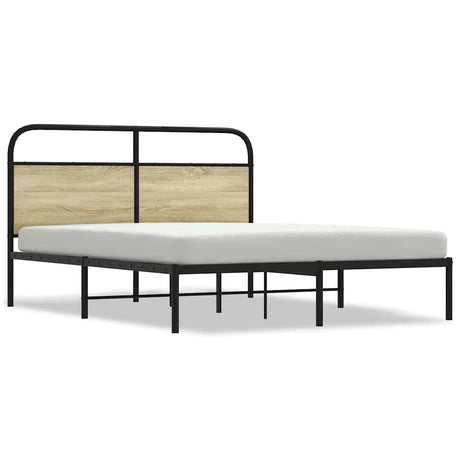 Vidaxl bedframe zonder matras bewerkt hout sonoma eikenkleur 150x200cm