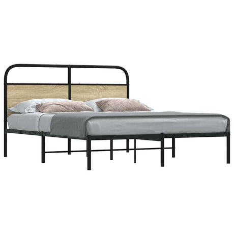 Vidaxl bedframe zonder matras bewerkt hout sonoma eikenkleur 150x200cm