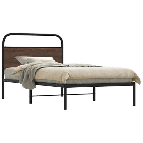 Vidaxl bedframe zonder matras bewerkt hout bruin eikenkleur 100x200 cm