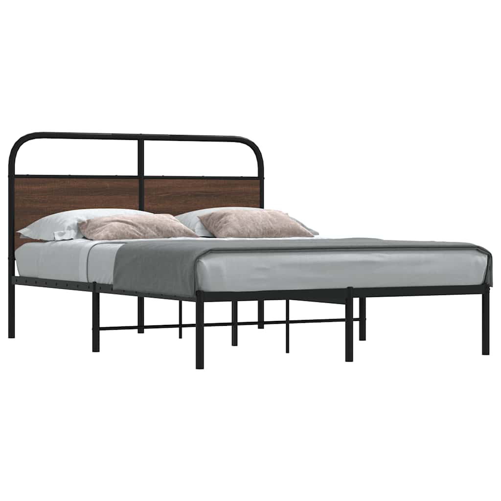 Vidaxl bedframe zonder matras bewerkt hout bruin eikenkleur 120x190 cm