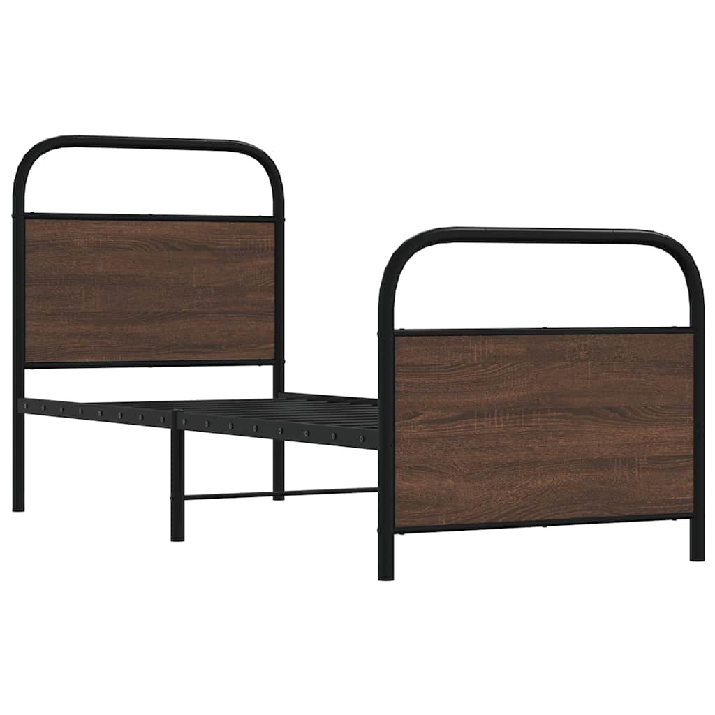 Vidaxl bedframe zonder matras bewerkt hout bruin eikenkleur 80x200 cm