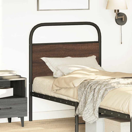 Vidaxl vervangend hoofdbord 75 cm bewerkt hout en staal bruin eikenkleurig