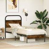 Vidaxl bedframe zonder matras bewerkt hout gerookt eiken 75x190 cm
