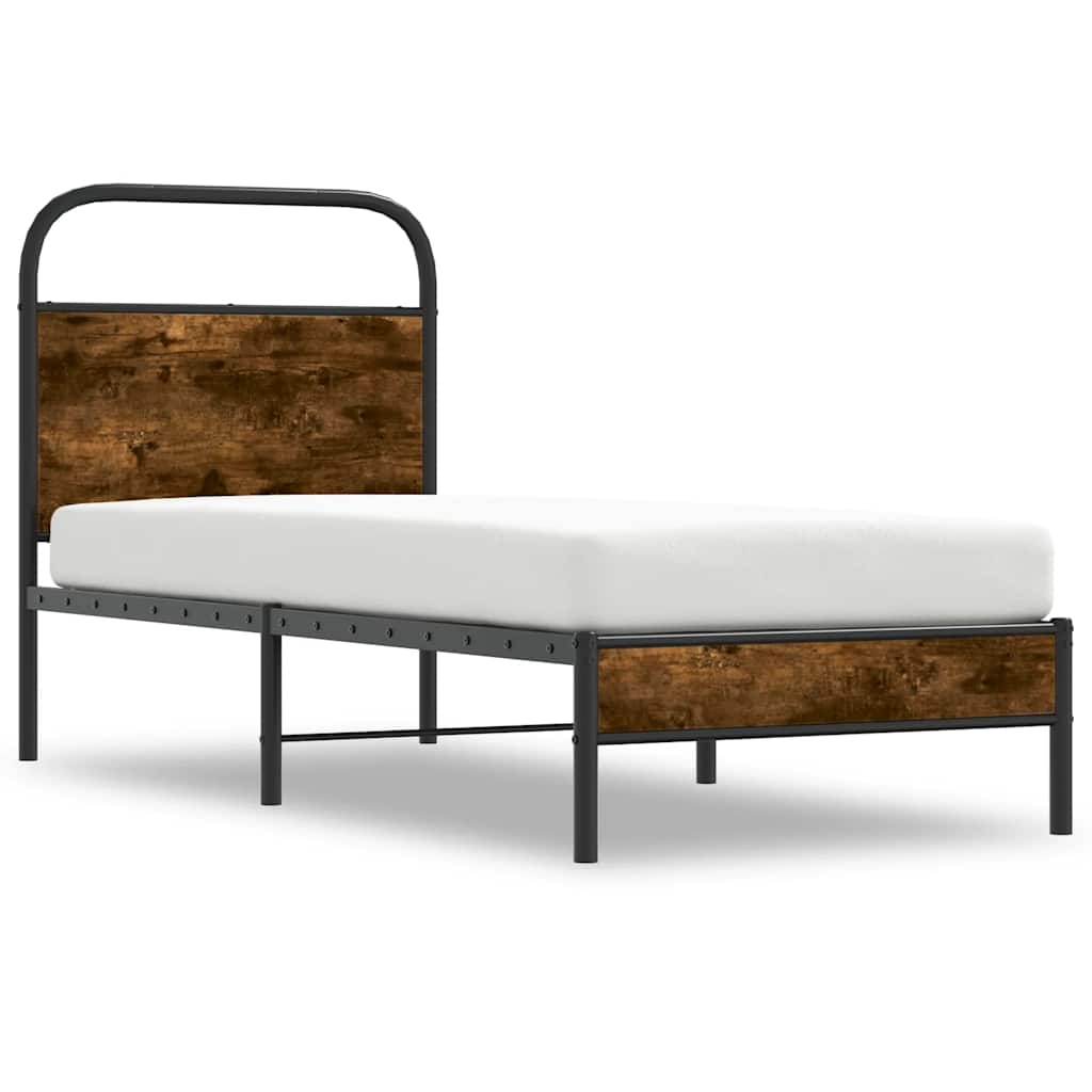 Vidaxl bedframe zonder matras bewerkt hout gerookt eiken 80x200 cm