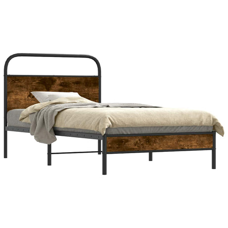 Vidaxl bedframe zonder matras bewerkt hout gerookt eiken 90x200 cm