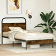 Vidaxl bedframe zonder matras bewerkt hout gerookt eiken 100x190 cm