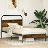 Vidaxl bedframe zonder matras bewerkt hout gerookt eiken 107x203 cm