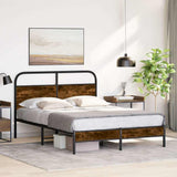 Vidaxl bedframe zonder matras bewerkt hout gerookt eiken 120x190 cm