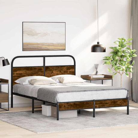Vidaxl bedframe zonder matras bewerkt hout gerookt eiken 140x190 cm