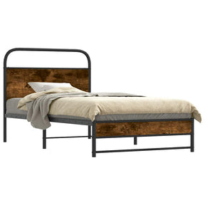 Vidaxl bedframe zonder matras bewerkt hout gerookt eiken 107x203 cm