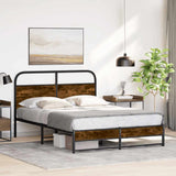 Vidaxl bedframe zonder matras bewerkt hout gerookt eiken 120x190 cm